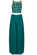 Load image into Gallery viewer, Teal Green Crop top set - The Grand Trunk