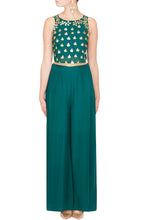 Load image into Gallery viewer, Teal Green Crop top set - The Grand Trunk