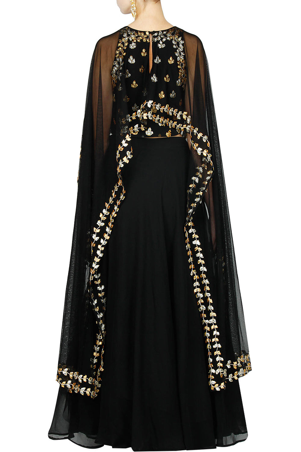 Black gota pati lengha set - The Grand Trunk