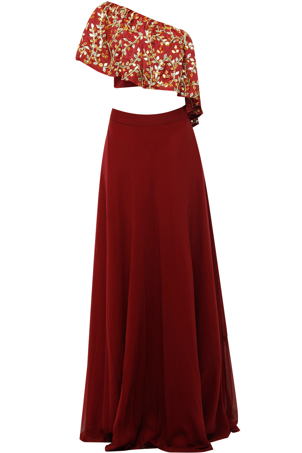 Maroon top & skirt set - The Grand Trunk