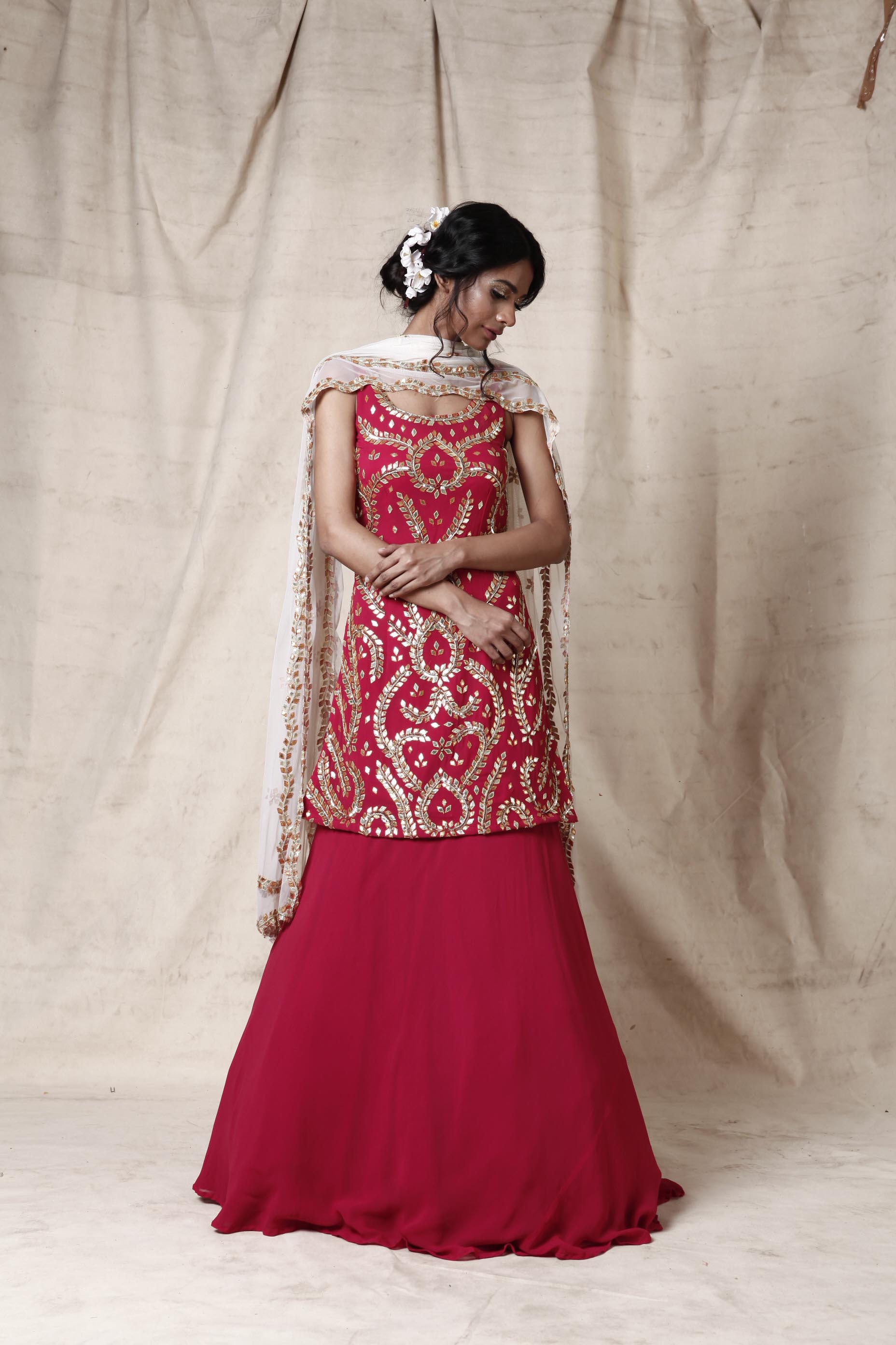 Magenta lengha set - The Grand Trunk