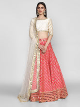 Load image into Gallery viewer, Abhinav Mishra  Pink And Off White  Lehenga Set - The Grand Trunk
