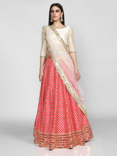 Load image into Gallery viewer, Abhinav Mishra  Pink And Off White  Lehenga Set - The Grand Trunk