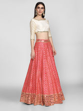 Load image into Gallery viewer, Abhinav Mishra  Pink And Off White  Lehenga Set - The Grand Trunk