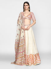 Load image into Gallery viewer, Abhinav Mishra  Poweder blue and pink, orange Lehenga Set - The Grand Trunk