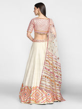 Load image into Gallery viewer, Abhinav Mishra  Poweder blue and pink, orange Lehenga Set - The Grand Trunk