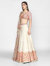 Load image into Gallery viewer, Abhinav Mishra  Poweder blue and pink, orange Lehenga Set - The Grand Trunk