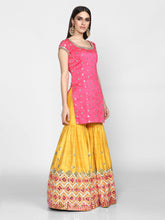 Load image into Gallery viewer, Abhinav Mishra  Pink And Yellow Sharara Set - The Grand Trunk