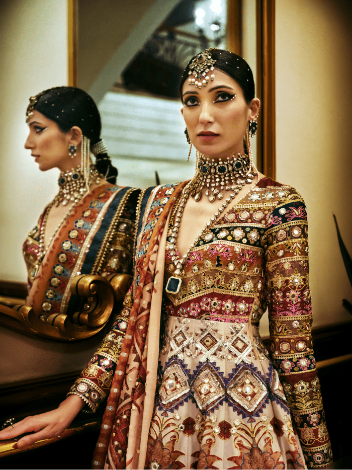 Mayyur Girotra- Multicolor Anarkali set - The Grand Trunk