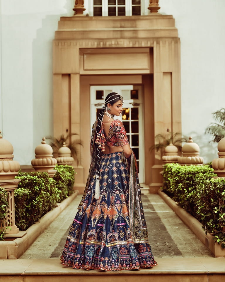 Mayyur Girotra - blue lehenga set - The Grand Trunk