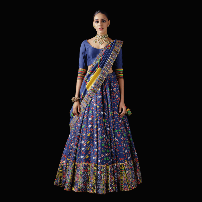Mayyur Girotra - navy blue lehenga set - The Grand Trunk