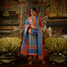 Load image into Gallery viewer, Mayyur Girotra - silk kurta coordinated with churidar dupatta - The Grand Trunk