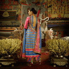 Load image into Gallery viewer, Mayyur Girotra - silk kurta coordinated with churidar dupatta - The Grand Trunk
