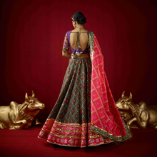 Load image into Gallery viewer, Mayyur Girotra - mehendi green lehenga set - The Grand Trunk