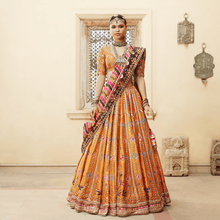 Load image into Gallery viewer, Mayyur Girotra- Orange lehenga set - The Grand Trunk