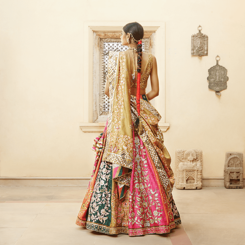Mayyur Girotra - silk multipannel lehenga set - The Grand Trunk
