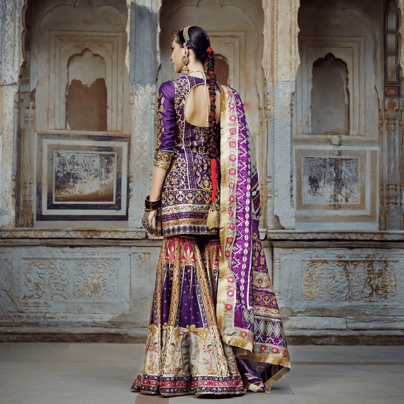 Mayyur Girotra - Burgundy Gharara set - The Grand Trunk