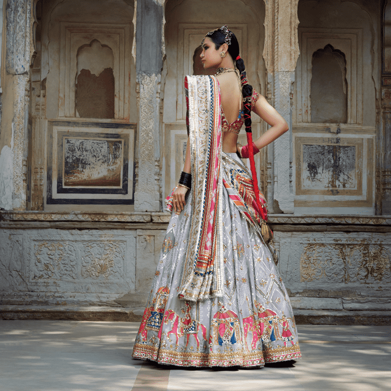 Mayyur Girotra - grey lehenga set - The Grand Trunk