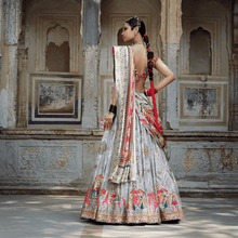 Load image into Gallery viewer, Mayyur Girotra - grey lehenga set - The Grand Trunk