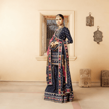 Load image into Gallery viewer, Mayyur Girotra-  navy blue gharara set - The Grand Trunk