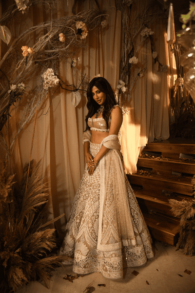 Renu Tandon -  crème lehenga set - The Grand Trunk