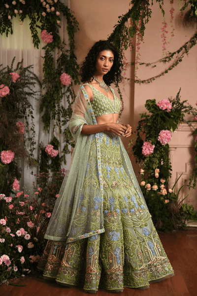 Renu Tandon -light Green lehenga Set - The Grand Trunk