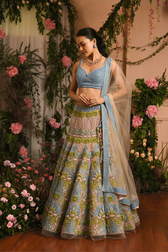 Renu Tandon - Aqualehenga Set - The Grand Trunk