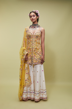 Load image into Gallery viewer, MUSTARD KURTA WITH IVORY GHARARA - The Grand Trunk