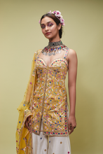 Load image into Gallery viewer, MUSTARD KURTA WITH IVORY GHARARA - The Grand Trunk