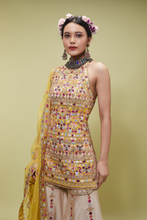 Load image into Gallery viewer, MUSTARD KURTA WITH BEIGE GHARARA - The Grand Trunk