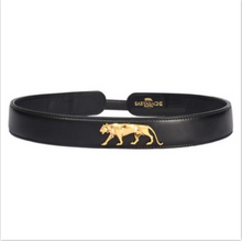 Load image into Gallery viewer, Royal Tiger Logo Sabyasachi Leather Buckle Belt - The Grand Trunk