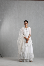 Load image into Gallery viewer, White Embellished Anarkali And Sharara Set - The Grand Trunk