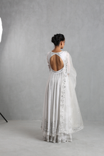 Load image into Gallery viewer, White Embellished Anarkali And Sharara Set - The Grand Trunk