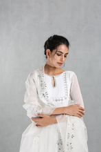 Load image into Gallery viewer, White Embellished Anarkali And Sharara Set - The Grand Trunk