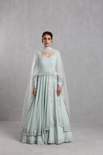 Load image into Gallery viewer, Ice Blue Embellished Anarkali Skirt Set - The Grand Trunk