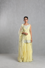 Load image into Gallery viewer, Lemon Yellow Embroidered Sharara Set - The Grand Trunk