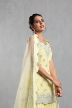 Load image into Gallery viewer, Lemon Yellow Embroidered Sharara Set - The Grand Trunk