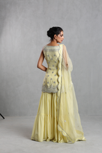 Load image into Gallery viewer, Lemon Yellow Embroidered Sharara Set - The Grand Trunk