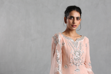 Load image into Gallery viewer, Peach Pink Embroidered  Sharara Set - The Grand Trunk
