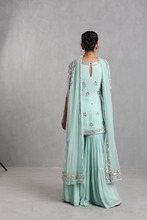 Load image into Gallery viewer, Esha Koul Aqua blue Embroidered Sharara Set - The Grand Trunk