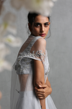 Load image into Gallery viewer, Grey Embroidered Cape Set - The Grand Trunk