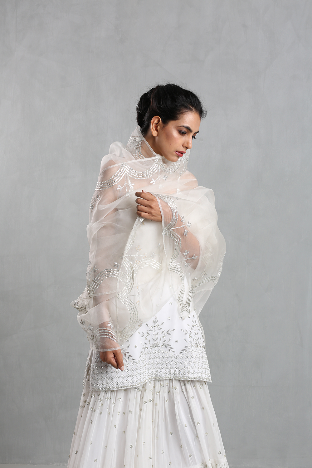 White clearance sharara suit
