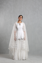 Load image into Gallery viewer, White Embroidered  Sharara Set - The Grand Trunk